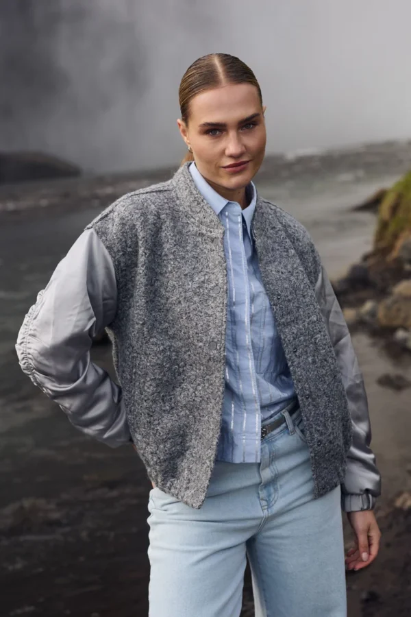 Nukus Baltimore Jacket Satin NKF13057 Licht Grijs