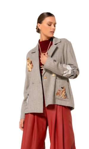Caroline Biss Blazer Flanel 4855 Grijs Multi Color