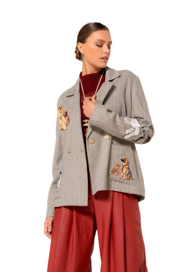 Caroline Biss Blazer Flanel 4855 Grijs Multi Color