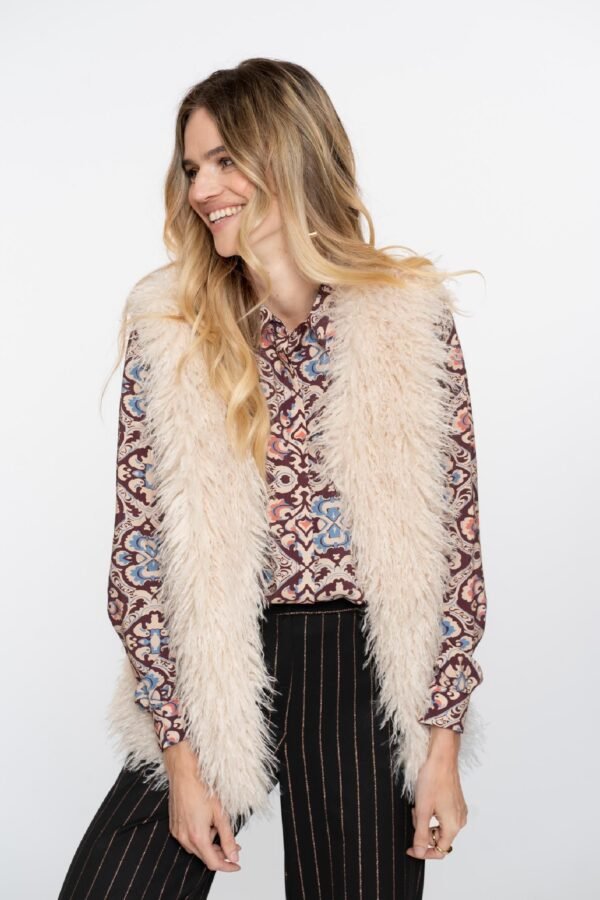 Geisha Gilet Hairy Fake Fur 55542-19 Off White - Afbeelding 2