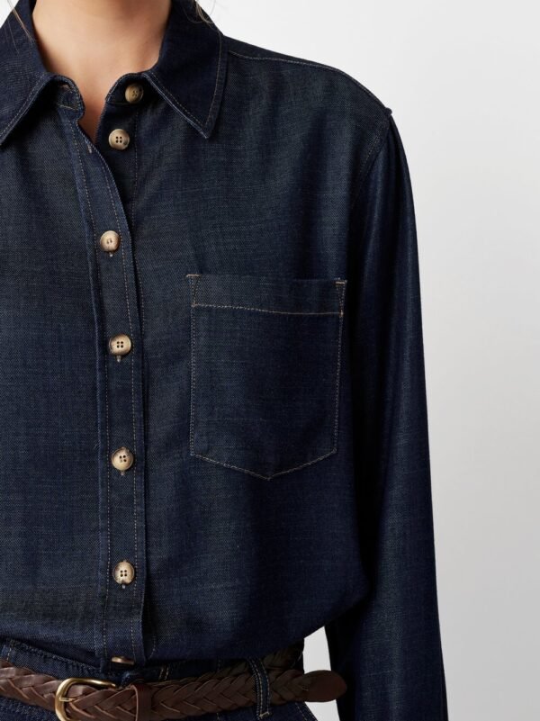 Toni Denim Shirt Clyde 12-48 1440-10 Dark Blue - Afbeelding 3