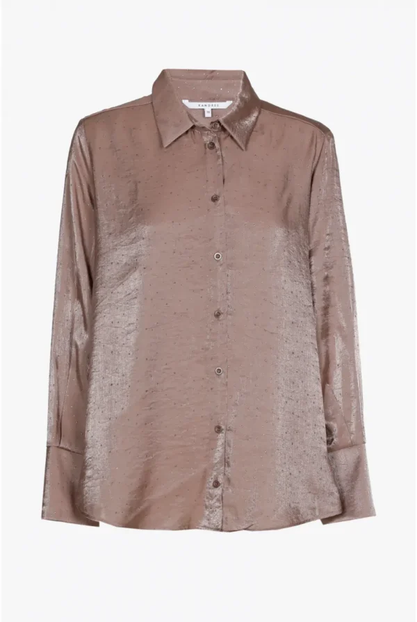Xandres Hemdblouse Fijne Studs 62013 Haycee Deep Taupe