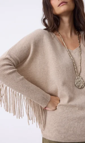 Notshy Trui Livo Cashmere Poncho 4704111C Sandstone