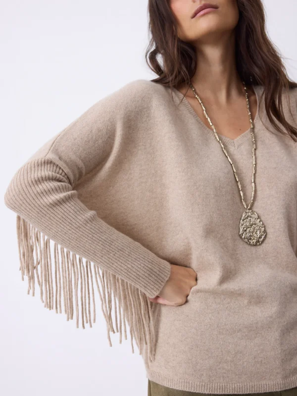 Notshy Trui Livo Cashmere Poncho 4704111C Sandstone