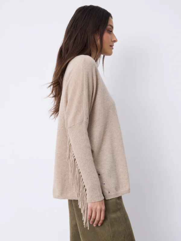 Notshy Trui Livo Cashmere Poncho 4704111C Sandstone - Afbeelding 5