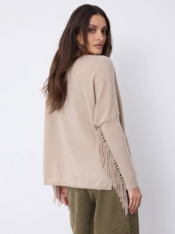 Notshy Trui Livo Cashmere Poncho 4704111C Sandstone - Afbeelding 4