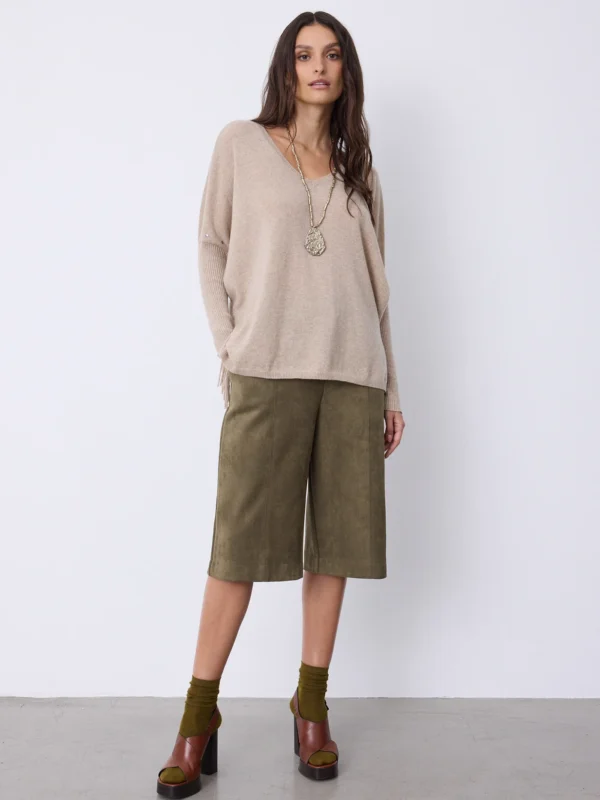 Notshy Trui Livo Cashmere Poncho 4704111C Sandstone - Afbeelding 7