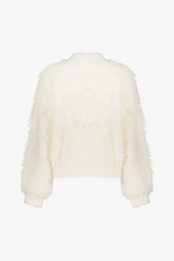 Geisha Boxy Hairy Vest 54500-10 Off White - Afbeelding 6
