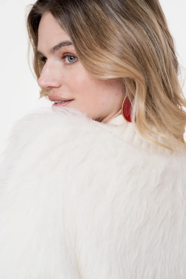 Geisha Boxy Hairy Vest 54500-10 Off White - Afbeelding 3