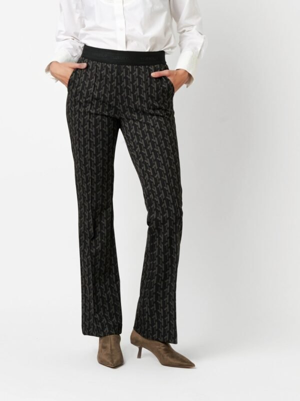 Toni Jenny Flared Broek Grafische Print 68-05 1213-40 Black/Olive