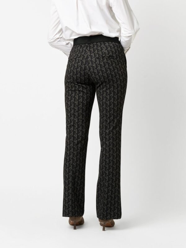Toni Jenny Flared Broek Grafische Print 68-05 1213-40 Black/Olive - Afbeelding 5