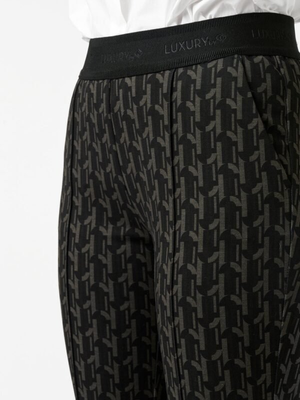 Toni Jenny Flared Broek Grafische Print 68-05 1213-40 Black/Olive - Afbeelding 3