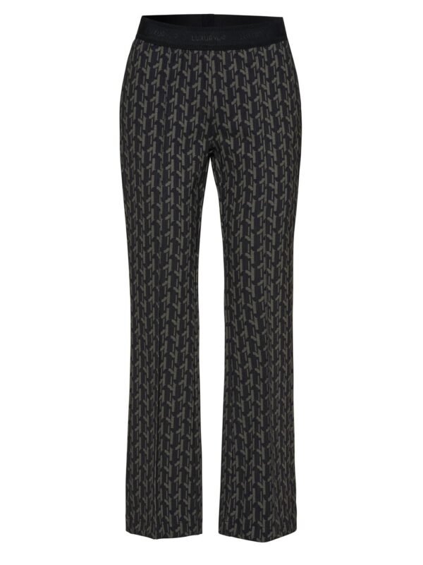 Toni Jenny Flared Broek Grafische Print 68-05 1213-40 Black/Olive - Afbeelding 6