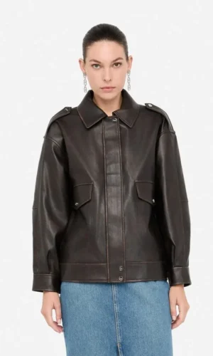 Liu Jo Coated Fabric Jacket MF5097-E1051 Bruin