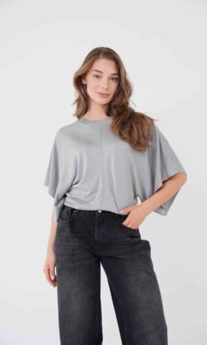 EstāSeven Knitted Top Suzette Lichtgrijs