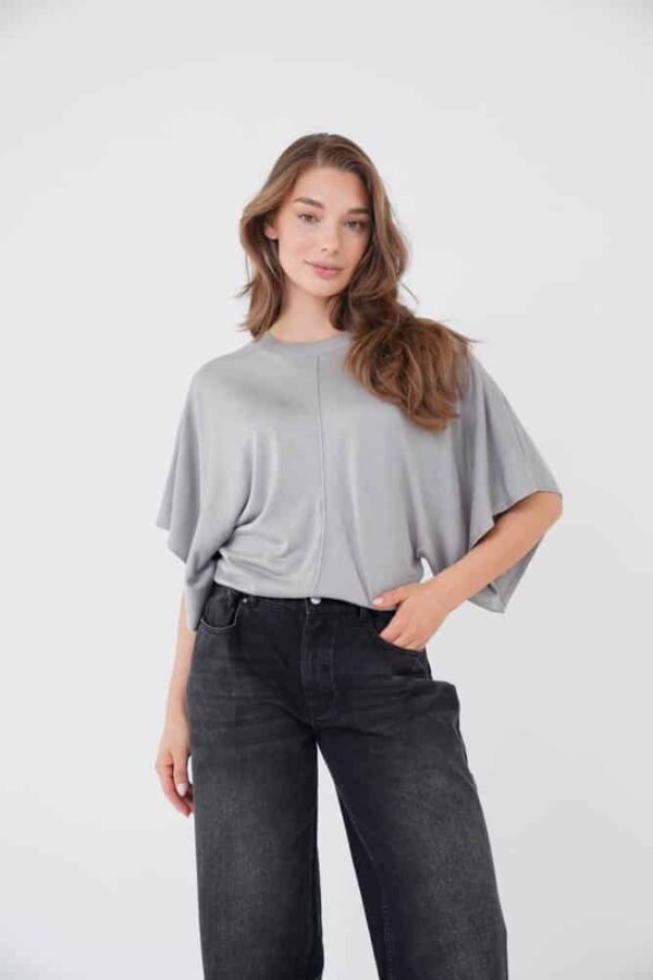 Est’Seven Knitted Top Suzette Lichtgrijs