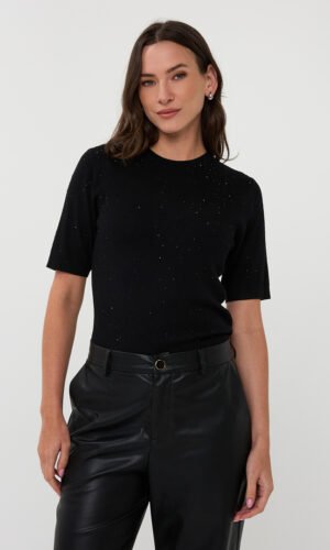 Esqualo Rib Top F25.02521 Zwart