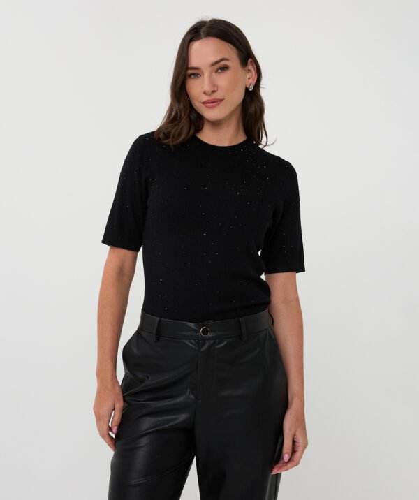 Esqualo Rib Top F25.02521 Zwart