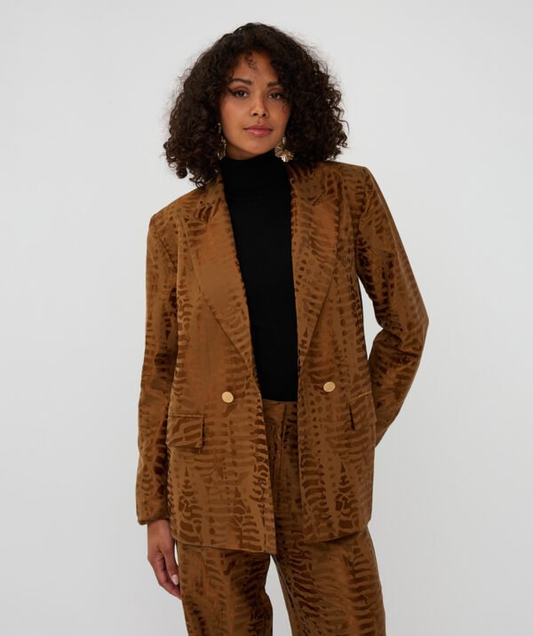 Esqualo Blazer F25.04505 Olive Animal Print