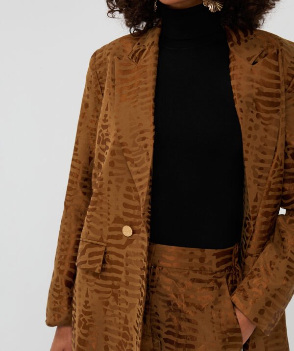 Esqualo Blazer F25.04505 Olive Animal Print - Afbeelding 4