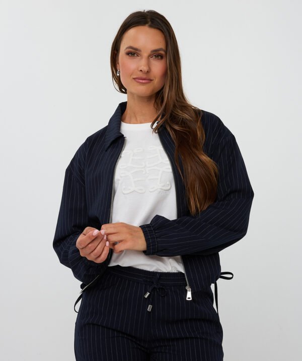 Esqualo Pinstripe Bomber Jack F25.10546 Donker Blauw - Afbeelding 3