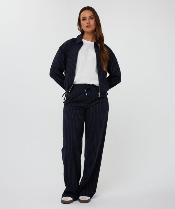Esqualo Pinstripe Bomber Jack F25.10546 Donker Blauw - Afbeelding 2