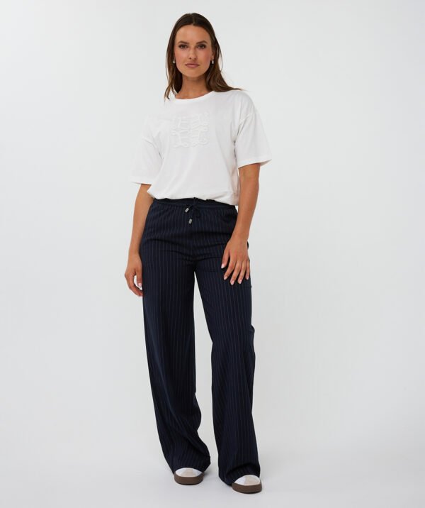 Esqualo Krijtstreep Broek F25.10548 Donkerblauw - Afbeelding 3