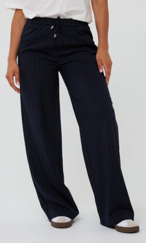 Esqualo Krijtstreep Broek F25.10548 Donkerblauw