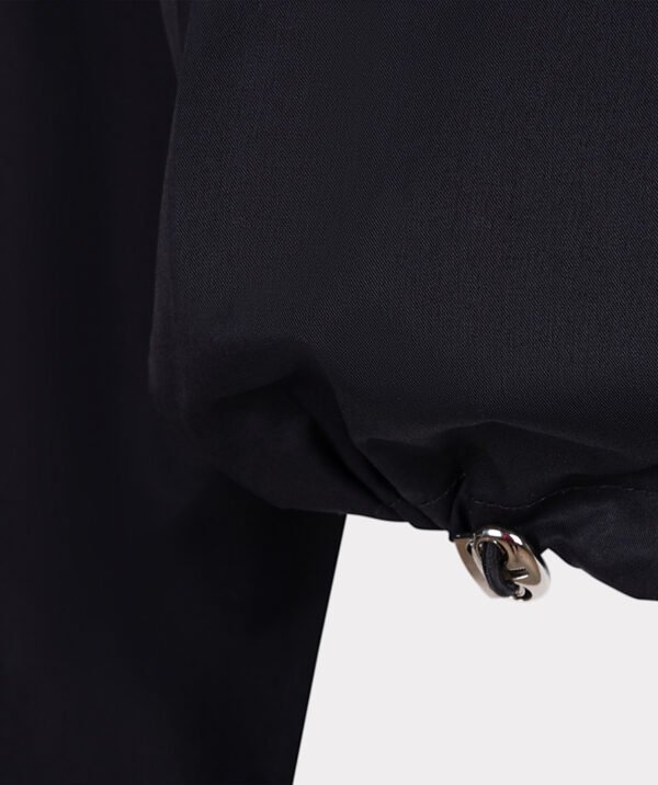 Esqualo Cropped Drawstring Poplin Blouse F25.28533 Zwart - Afbeelding 6