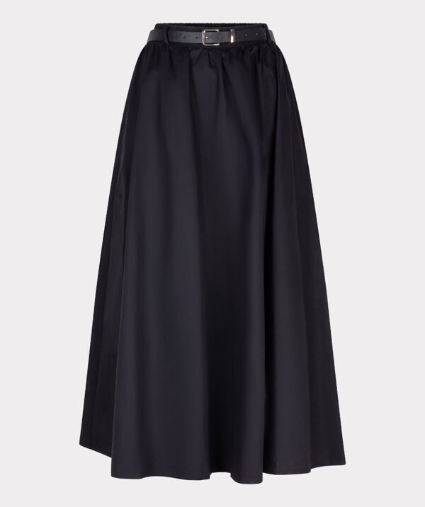 Esqualo Lange Poplin Rok F25.28534 Zwart - Afbeelding 9