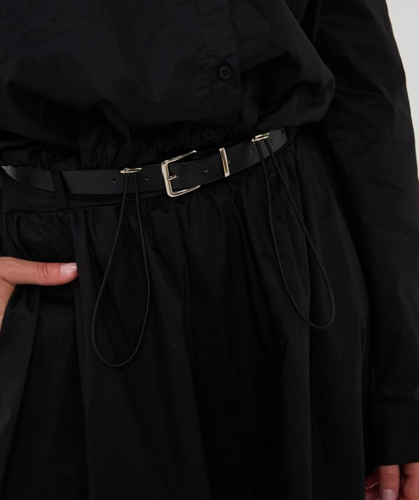 Esqualo Lange Poplin Rok F25.28534 Zwart - Afbeelding 4