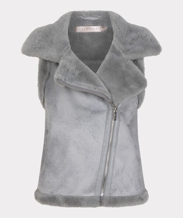 Esqualo Faux Fur Gilet F25.37502 Grijs - Afbeelding 7