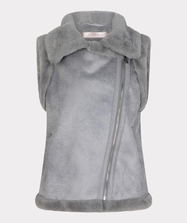 Esqualo Faux Fur Gilet F25.37502 Grijs - Afbeelding 8