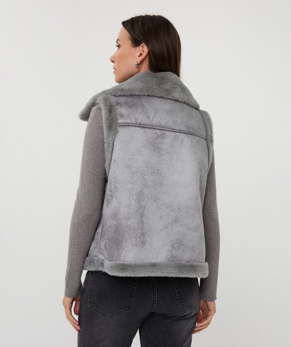 Esqualo Faux Fur Gilet F25.37502 Grijs - Afbeelding 5