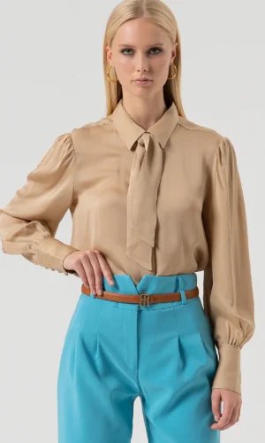 Fracomina Blouse Zijde FR25WT6019W80701 Biscuit
