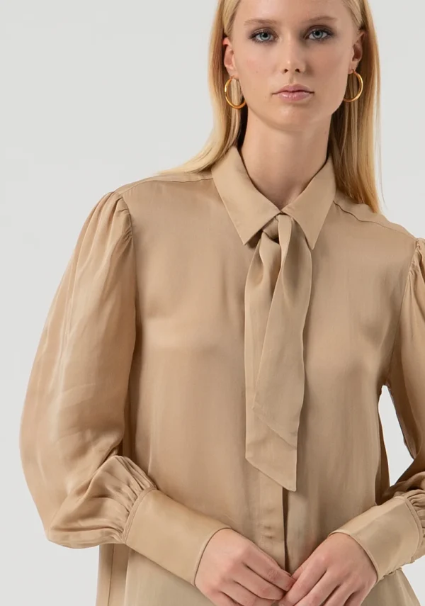 Fracomina Blouse Zijde FR25WT6019W80701 Biscuit - Afbeelding 2