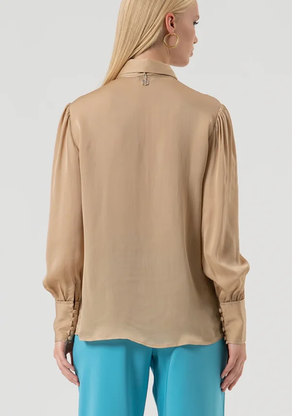 Fracomina Blouse Zijde FR25WT6019W80701 Biscuit - Afbeelding 6