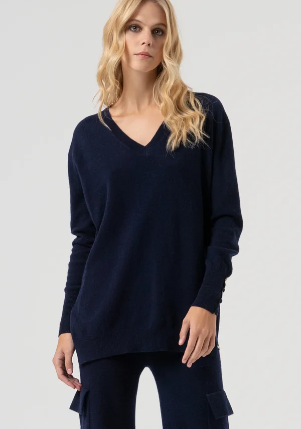 Fracomina Over Fit Trui  FR25WT7010K47301 Dark Blue