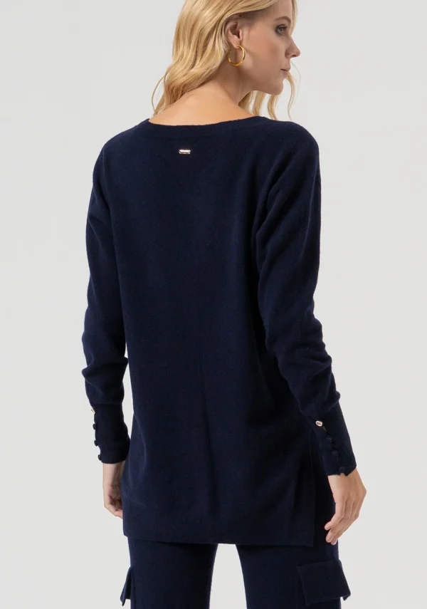 Fracomina Over Fit Trui  FR25WT7010K47301 Dark Blue - Afbeelding 5