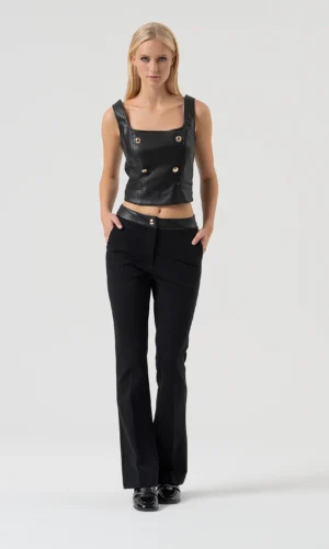Fracomina Bootcut Broek Stretchstof FR25WVA006W78001 Zwart