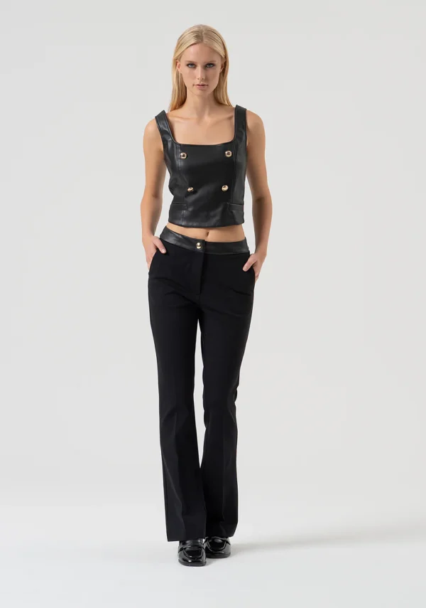 Fracomina Bootcut Broek Stretchstof FR25WVA006W78001 Zwart