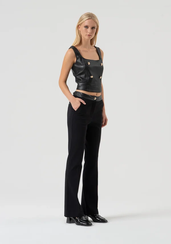 Fracomina Bootcut Broek Stretchstof FR25WVA006W78001 Zwart - Afbeelding 4