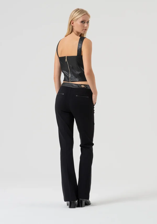 Fracomina Bootcut Broek Stretchstof FR25WVA006W78001 Zwart - Afbeelding 6