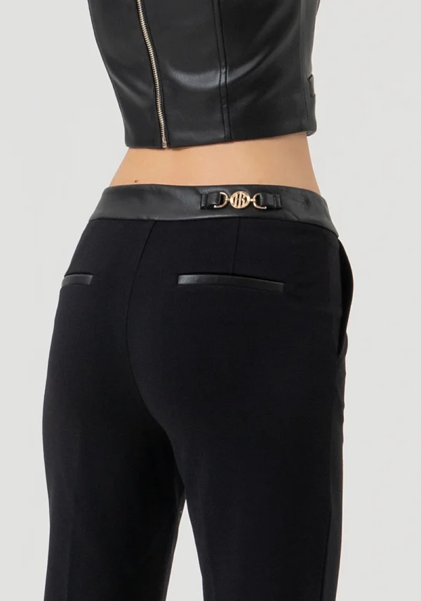 Fracomina Bootcut Broek Stretchstof FR25WVA006W78001 Zwart - Afbeelding 2