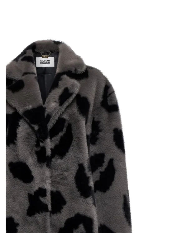 Silvian Heach Long Animalier Fake Fur Jas GPA25490PL Grijs - Afbeelding 2