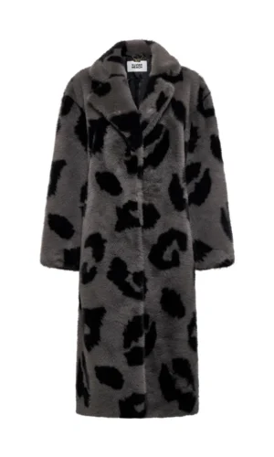 Silvian Heach Long Animalier Fake Fur Jas GPA25490PL Grijs