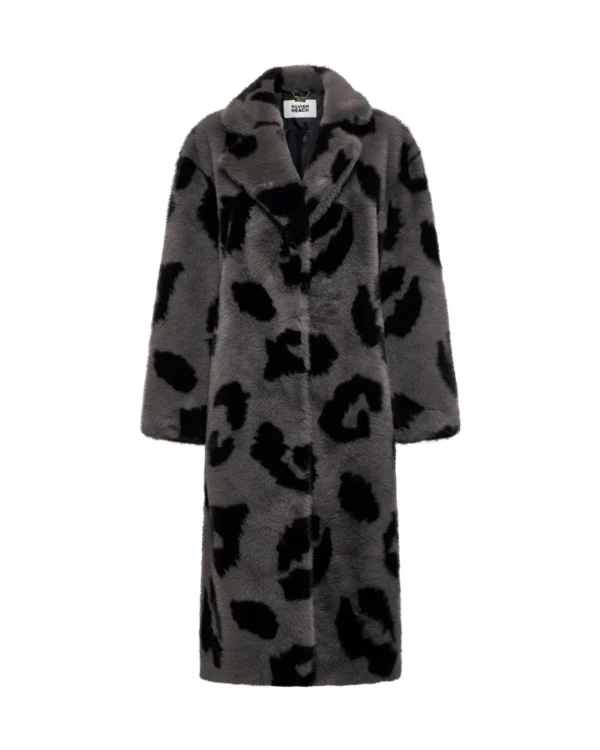 Silvian Heach Long Animalier Fake Fur Jas GPA25490PL Grijs
