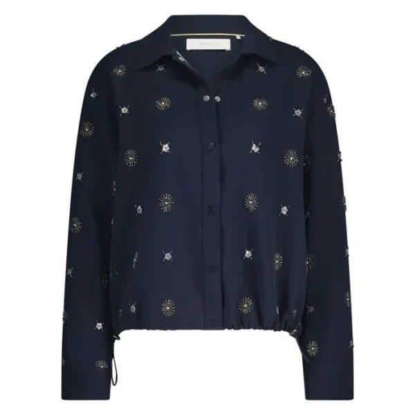 Nukus Newport Blouse Embroidery NKF02056 Navy/Silver