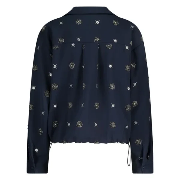 Nukus Newport Blouse Embroidery NKF02056 Navy/Silver - Afbeelding 2