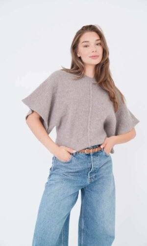 EstāSeven Zachte Trui Suzette Nolita Taupe